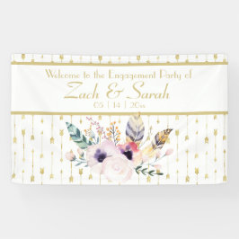 Mooie Boho Boeket Verlovingsfeest Banner