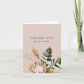 Mooie Boho Botanische Bloemen Bruiloft Bedankkaart (Voorkant)
