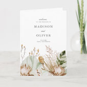 Mooie Boho Botanische Bruiloft Ceremonie Programma (Voorkant)