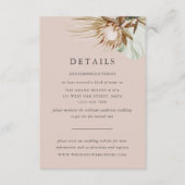 Mooie Boho Botanische bruiloft Details Informatiekaartje (Voorkant)