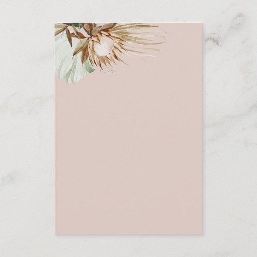 Mooie Boho Botanische bruiloft Details Informatiekaartje (Achterkant)