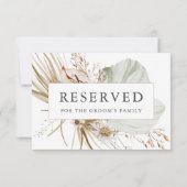 Mooie Boho Botanische Bruiloft Gereserveerde Kaart (Achterkant)