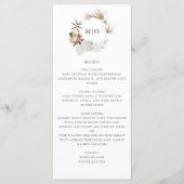 Mooie Boho Botanische Bruiloft Menu Kaart (Voorkant)