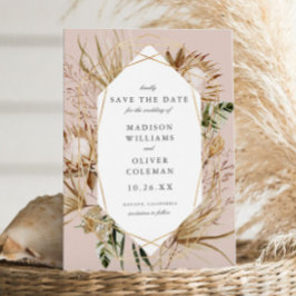 Mooie Boho botanische geometrische bruiloft Save The Date