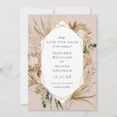 Mooie Boho botanische geometrische bruiloft Save The Date (Voorkant)