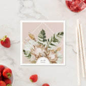 Mooie Boho Botanische Geometrische Lijst Bruiloft Servet (Insitu)