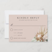 Mooie Boho Botanische Neutrale Bruiloft Antwoord (Voorkant)