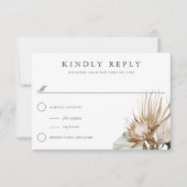 Mooie Boho Botanische Witte Bruiloft Antwoord (Voorkant)
