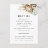 Mooie Boho Botanische Witte Bruiloft Details Informatiekaartje (Voorkant)