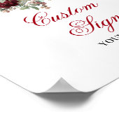 Mooie Boho Bourgogne Bloemstuk Aangepaste Poster (Hoek)