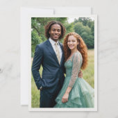 Mooie Boho doorzichtige ovale weelderige groene ti Save The Date (Achterkant)