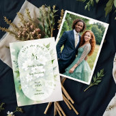 Mooie Boho doorzichtige ovale weelderige groene ti Save The Date