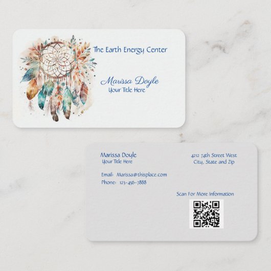 Mooie Boho Dream Catcher Visitekaartje (Voorkant / Achterkant)