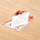 Mooie Boho Floral Vrijgezellenfeest Acryl Uitnodigingen (Laagn)