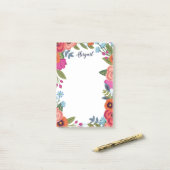 Mooie Boho Flowers - Aangepaste naam Post-it® Notes (Op bureau)