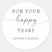 Mooie boho gepersonaliseerde bruiloft weefsel pack ronde sticker (Voorkant)