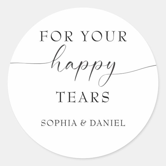 Mooie boho gepersonaliseerde bruiloft weefsel pack ronde sticker (Voorkant)