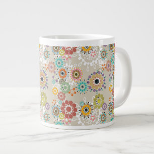 Mooie Boho gestileerde heldere bloem patroon Grote Koffiekop