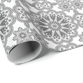 Mooie Boho Gray en White Talavera Tile Cadeaupapier (Rol Hoek)