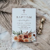 Mooie Boho Herfst Bloemen Doop Kaart