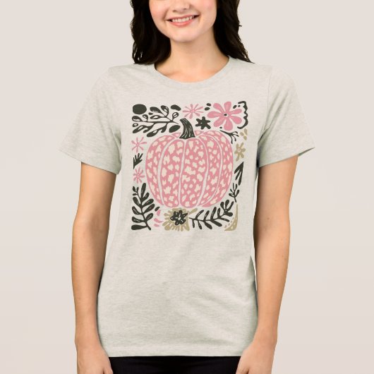Mooie Boho Herfst pompoen Tri-Blend Shirt (Voorkant)