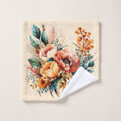 Mooie boho herfstboeket bad handdoek (Wasdoekje)