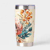 Mooie boho herfstboeket gepersonaliseerd geïsoleerde drinkbeker (Voorkant)