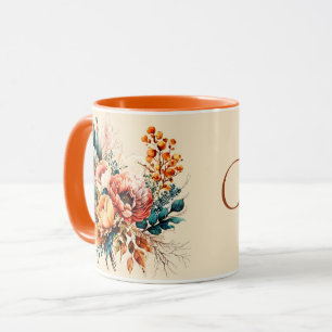 Mooie boho herfstboeket gepersonaliseerd mok