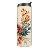 Mooie boho herfstboeket gepersonaliseerd thermosbeker (Gedraaid links)