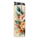 Mooie boho herfstboeket gepersonaliseerd thermosbeker (Geroteerd rechts)