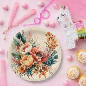 Mooie boho herfstboeket papieren bordje (Feest)