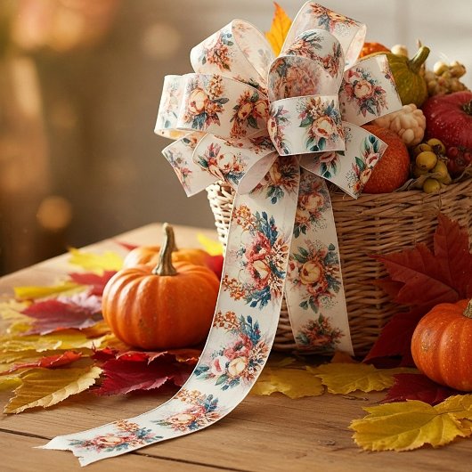 Mooie boho herfstboeket satijnen lint