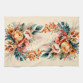 Mooie boho herfstboeket theedoek (Horizontaal)