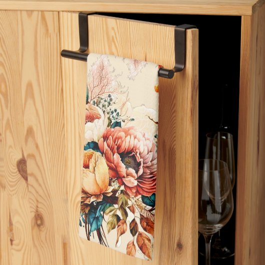 Mooie boho herfstboeket theedoek (Derde Gevouwen)