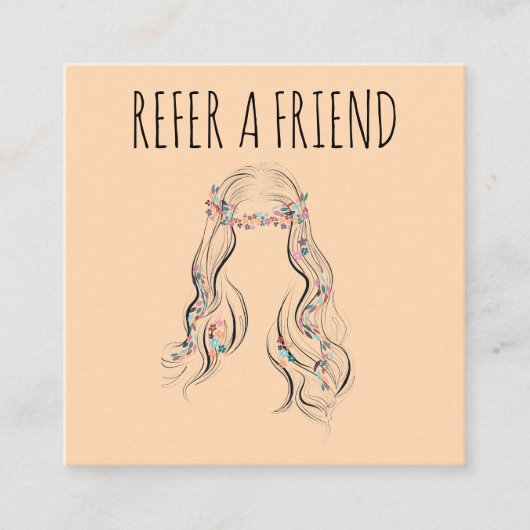 Mooie Boho kapsel Bruidskapsel Haarstylist Bloemen Afsprakenkaartje (Voorkant)