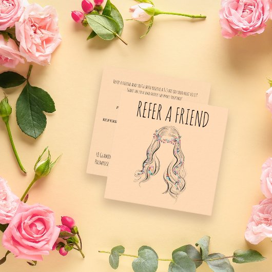 Mooie Boho kapsel Bruidskapsel Haarstylist Bloemen Afsprakenkaartje