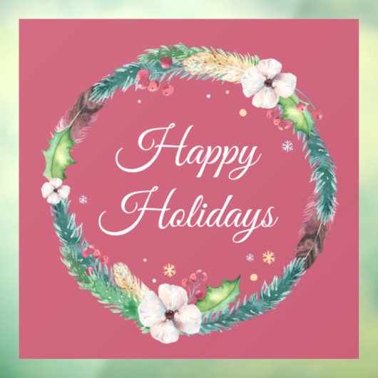 Mooie Boho Kerstkrans Raamsticker (Vel 3)