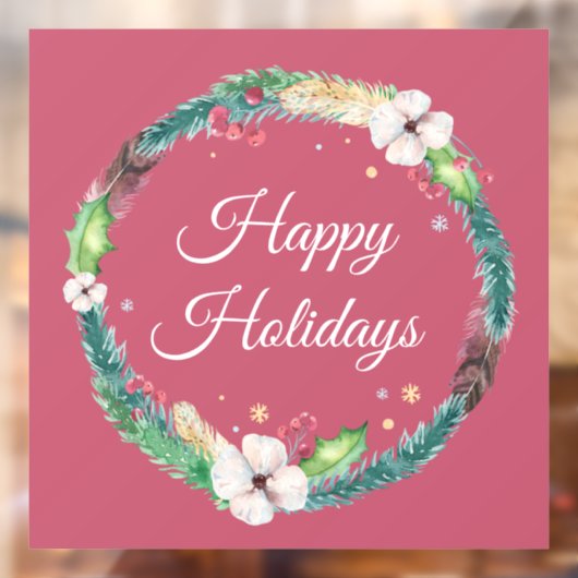 Mooie Boho Kerstkrans  Raamsticker (Vel 2)