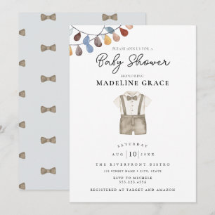 Mooie Boho Kleren Jongen Baby Borrel Uitnodiging