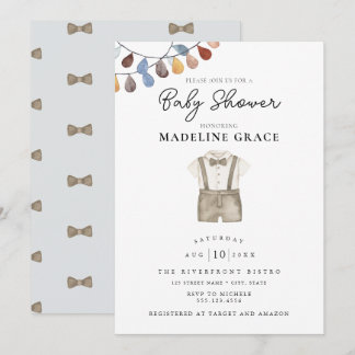 Mooie Boho Kleren Jongen Baby Borrel Uitnodiging