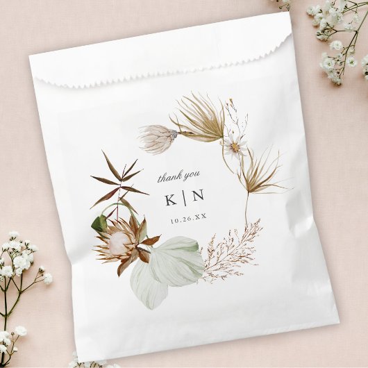 Mooie Boho minimalistische botanische bruiloft Bedankzakje
