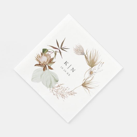 Mooie Boho minimalistische botanische bruiloft Servet (Hoek)