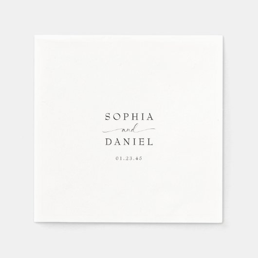 Mooie Boho minimalistische moderne bruiloft Servet (Voorkant)