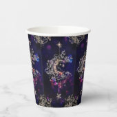 Mooie Boho Moon Sterren Blauw Paarse Papieren Bekers (Links)
