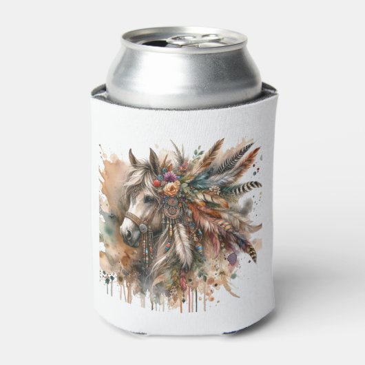 Mooie Boho Paard  Blikjeskoeler (Blikje Voorkant)