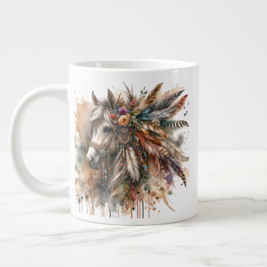 Mooie Boho Paard Grote Koffiekop (Links)