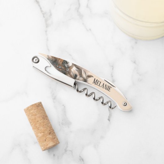 Mooie Boho Paard  Kurkentrekker (Voorkant)