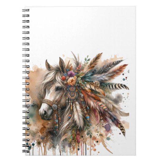 Mooie Boho Paard  Notitieboek (Voorkant)