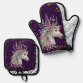 Mooie Boho Paard Ovenwant & Pannenlap Set (Voorkant / Achterkant)