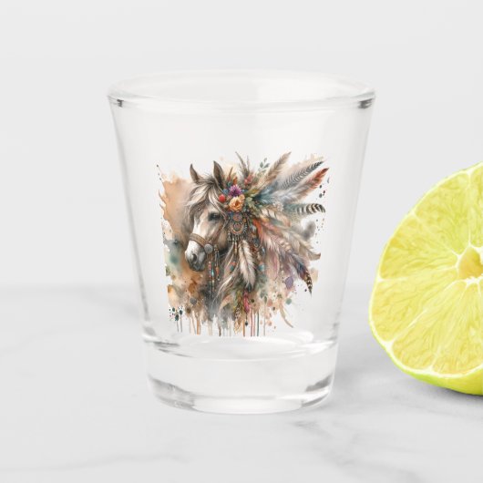 Mooie Boho Paard  Shot Glas (Voorkant)